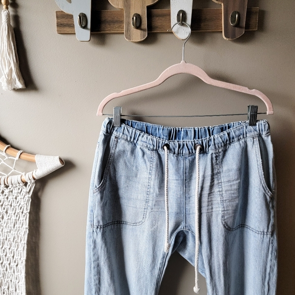 One Teaspoon | Shabbies Drawstring Distressed Relaxed Boyfriend Jeans Hustler - Picture 6 of 11